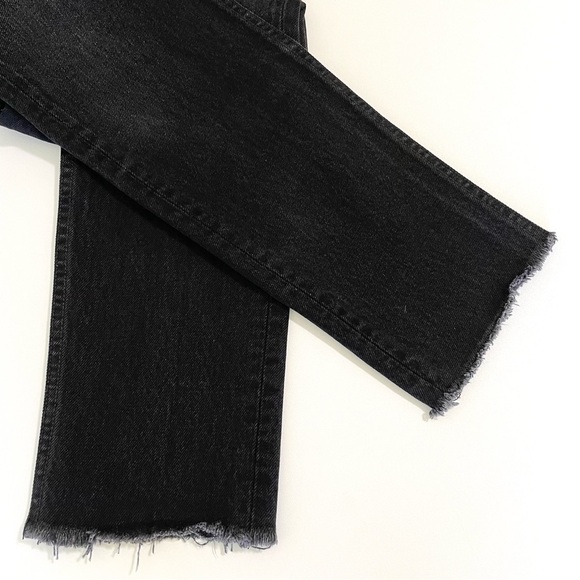 Reformation Julia Cropped Cigarette Frayed High Waist Jean Euphrates 26 - Picture 12 of 16
